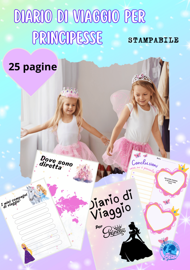 dolciviaggi diario per bambini tema principessa
