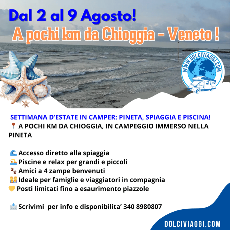 Settimana d’estate in camper: pineta, spiaggia e piscina!