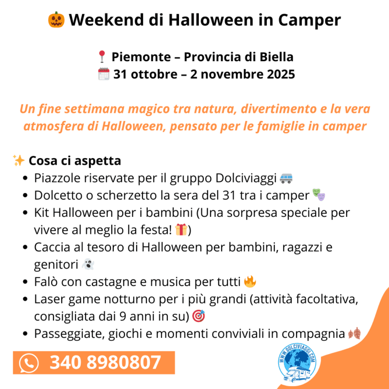 Weekend Halloween in Camper |  Edizione Speciale Famiglie Dolciviaggi - immagine 2