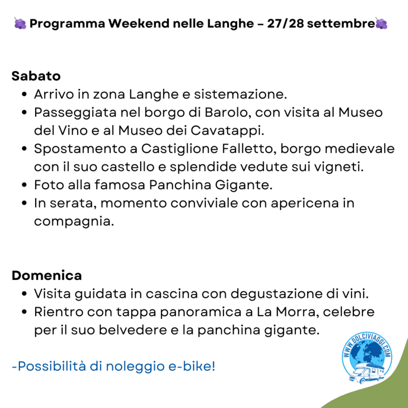 Langhe Gourmet in Camper – Weekend d’Autunno 2025 | Edizione speciale Dolciviaggi - immagine 2