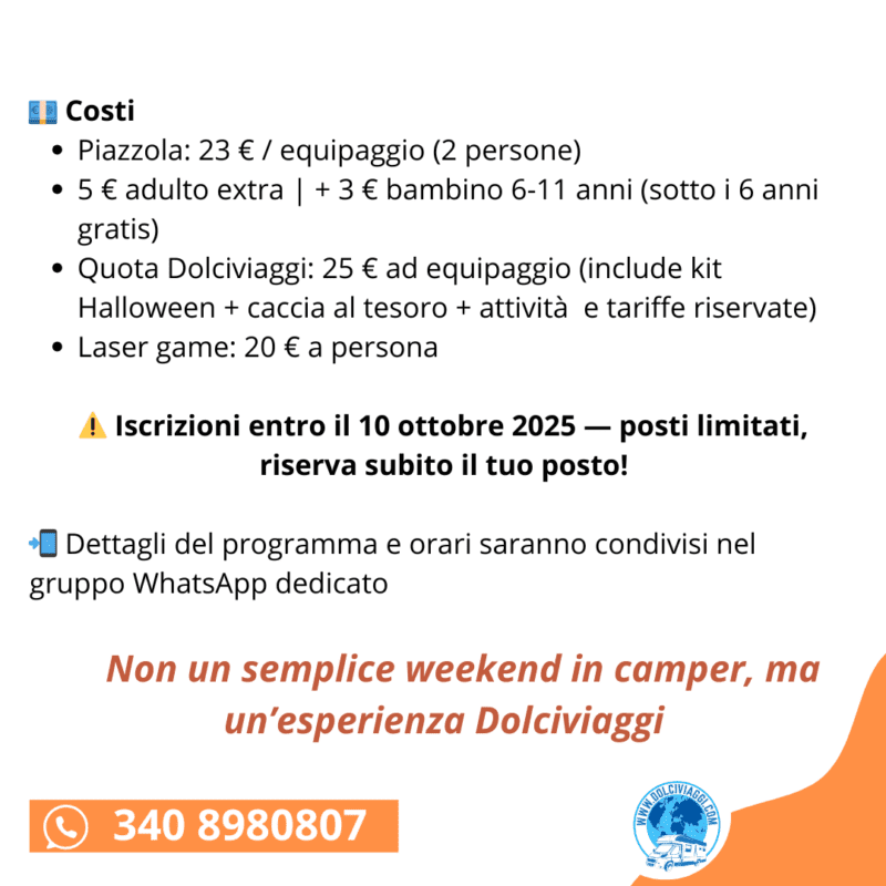 Weekend Halloween in Camper |  Edizione Speciale Famiglie Dolciviaggi - immagine 3