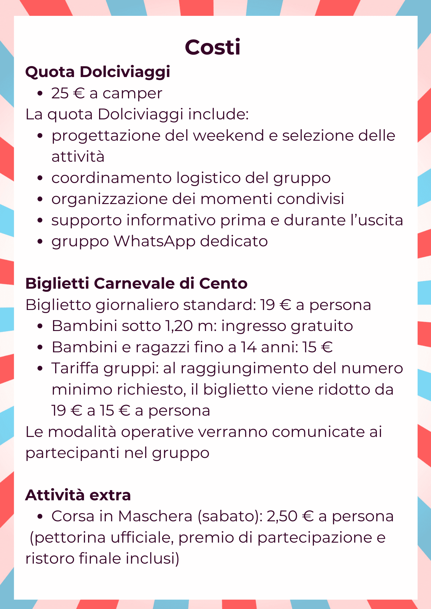 Carnevale di Cento in camper – Weekend Dolciviaggi (7–8 febbraio) - immagine 3