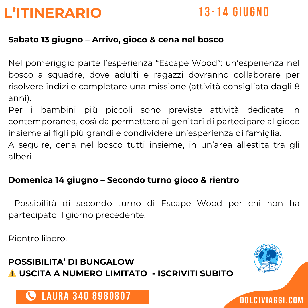 Cena nel bosco – Weekend in camper per famiglie (13–14 giugno) - immagine 2