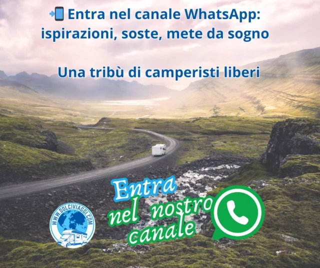 🚐 Camperisti in partenza?
👉 Destinazioni top, dritte segrete e offerte flash: tutto su WhatsApp!

https://whatsapp.com/channel/0029VbB9iQ1ElagvUyHmhv3F